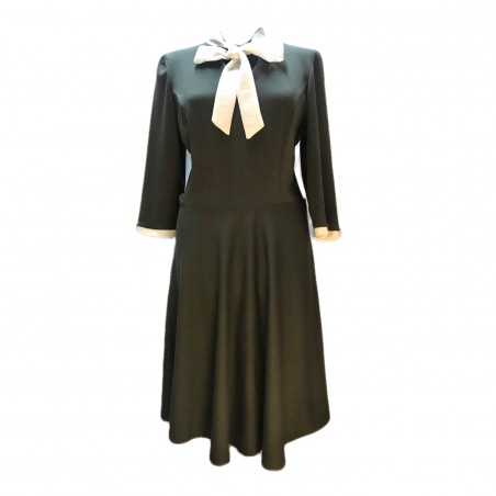Rochie din tricot cu funda,verde, Ale